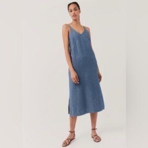 Organic cotton chambray cami dress